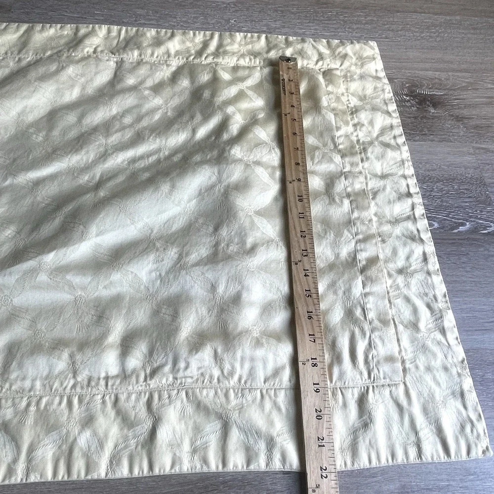 Frette Italy Pillow Shams Lot Of 4 Jacquard Embroidered Yellow White Luxury